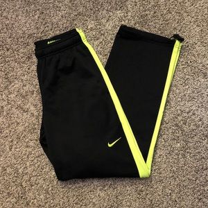 Nike Track Pants- Black/ Highlighter Yellow